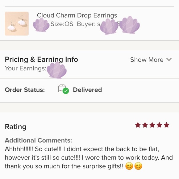 Cloud Charm Drop Earrings - Picture 5 of 5